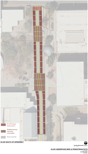 Paving plan for Olive Street Underpass, south approach